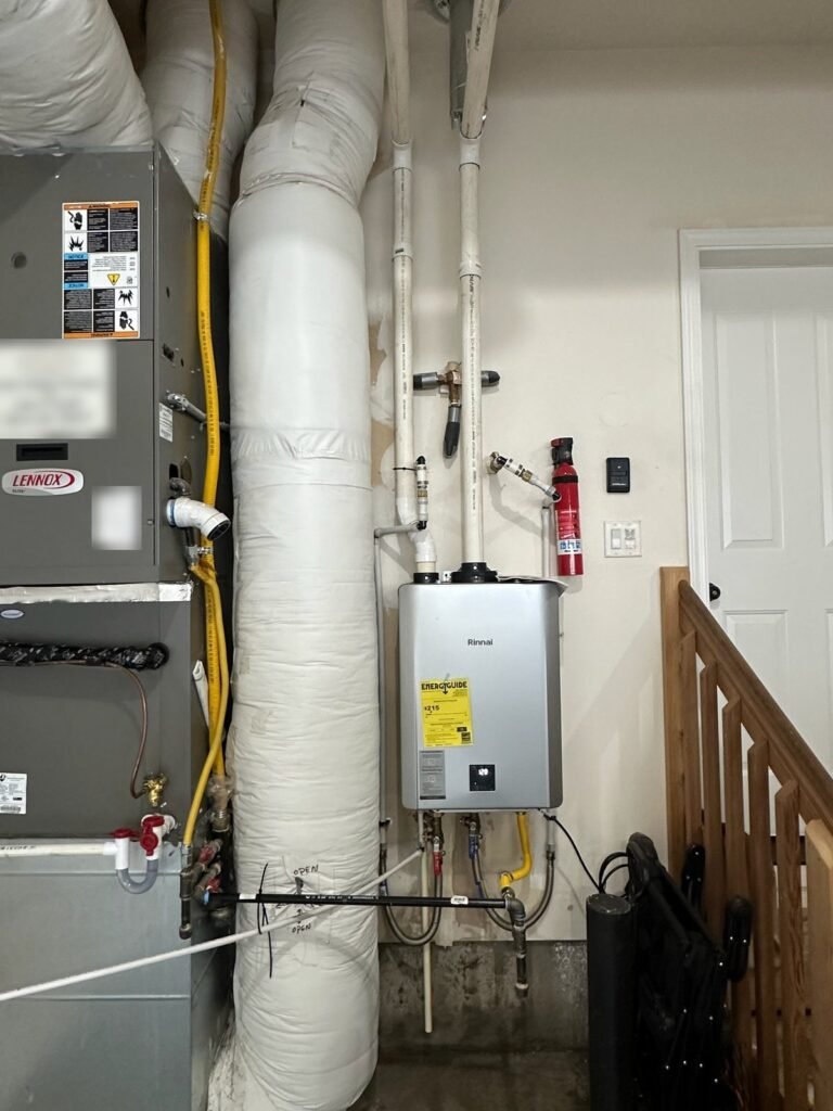 Rinnai tankless water heater installed by Jeremy's Plumbing